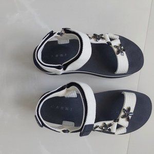 Marni Womens Rhinestone Accent Ankle Strap Platform Sandals Shoes Black Size 38